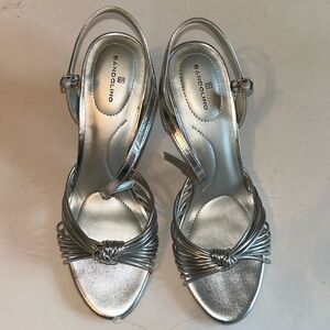 Bandolino Silver Strap Heels